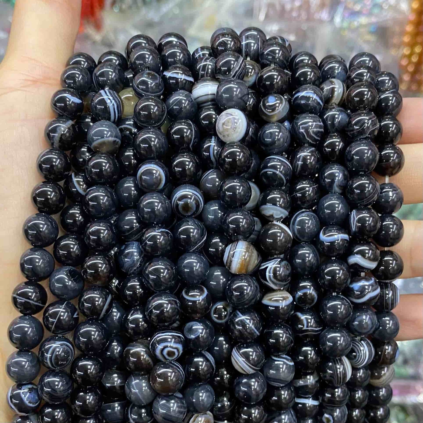 #1 Round Aagte Beads 6mm/8mm/10mm/12mm