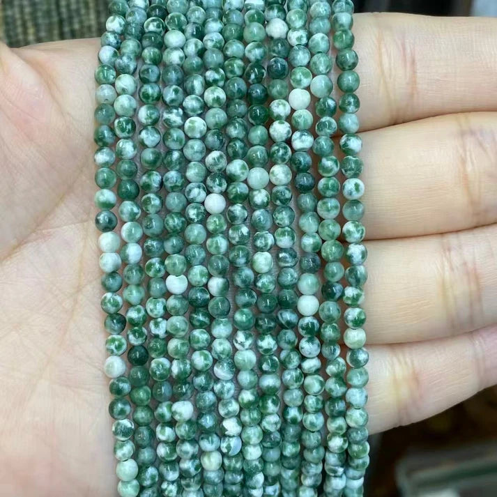 Green Dalmatian Jasper Tiny Smooth Round Beads 2mm 3mm 4mm