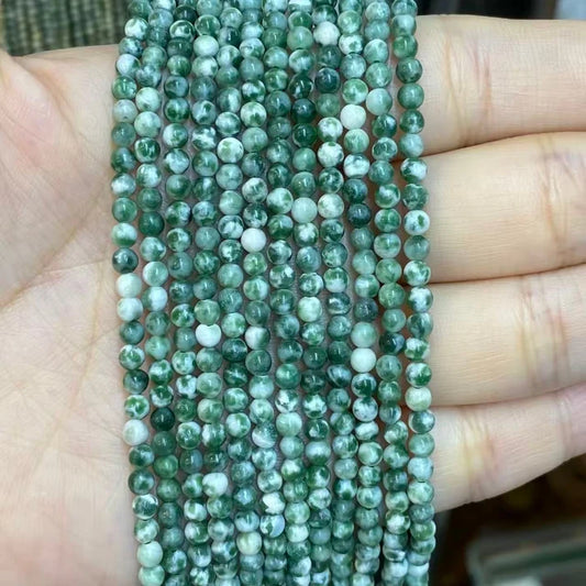 Green Dalmatian Jasper Tiny Smooth Round Beads 2mm 3mm 4mm
