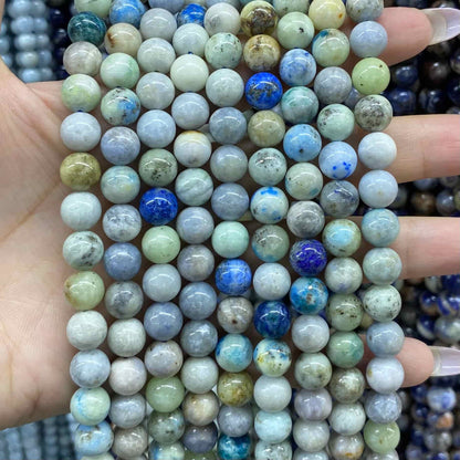 High-Quality Gemstone & Crystal Round Smooth Beads 4mm 6mm 8mm 10mm