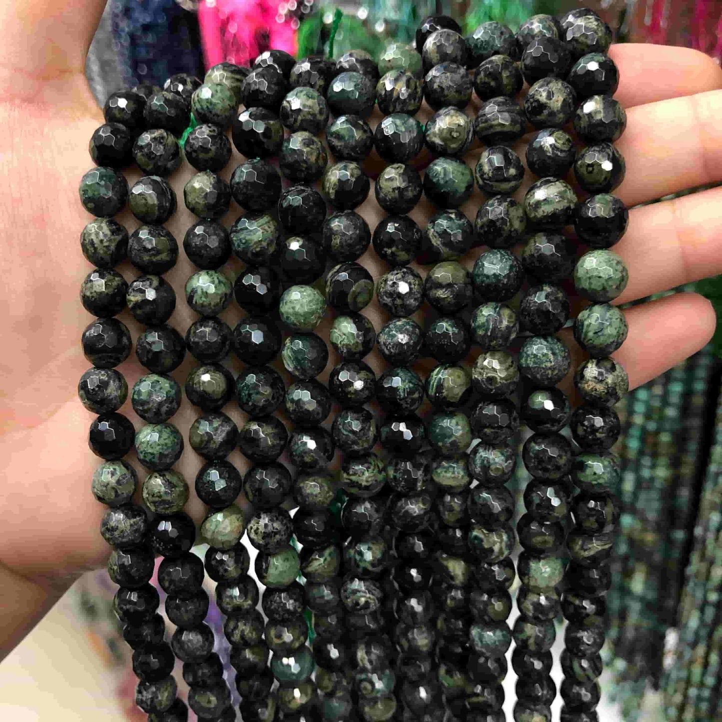 Round Faceted Beads Crystal/Quartz/Jasper/Agate 6mm 8mm 10mm