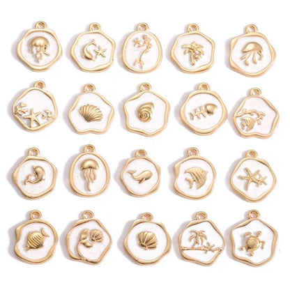 Assorted Ocean Design Charms for Jewelry Making