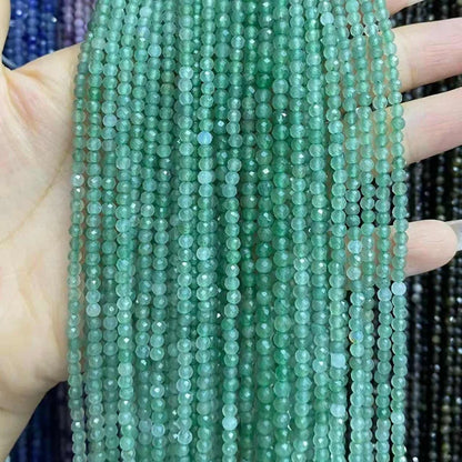 2mm 3mm 4mm Faceted Round Aventurine Beads
