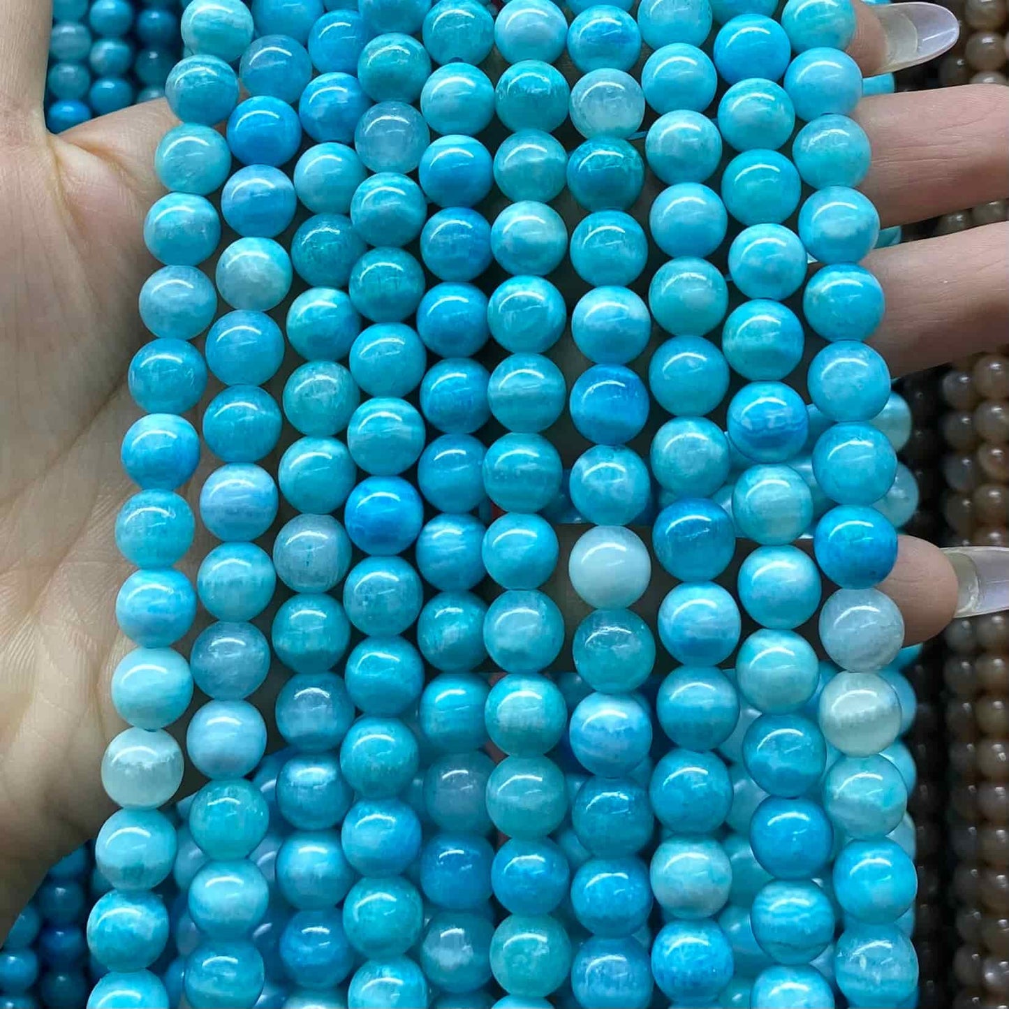 High-Quality Gemstone & Crystal Round Smooth Beads 4mm 6mm 8mm 10mm