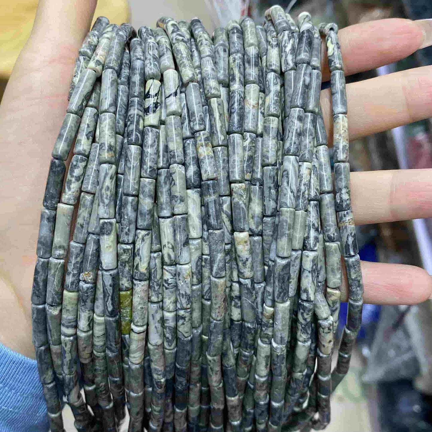 Cylindrical Tube Beads 4x13mm Quartz/Jasper/Agate/Crystal