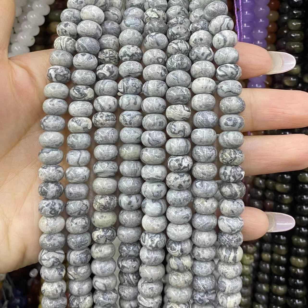 Round Rondelle Beads 2x4mm 4x6mm 5x8mm Quartz/Jasper/Agate