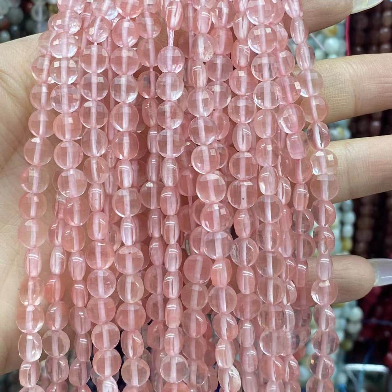 Faceted Cion Beads 6x6mm Quartz/Jasper/Agate/Crystal