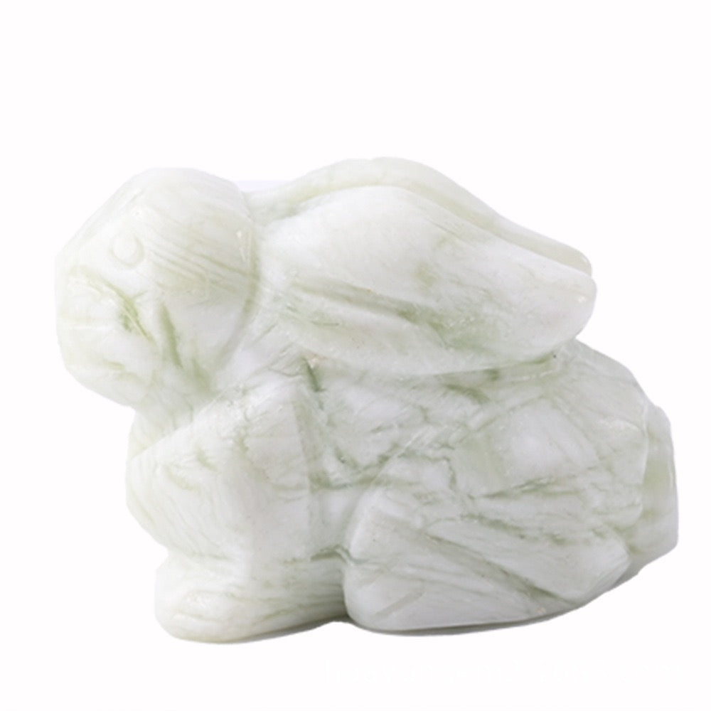 Rabbit Statue Hand Carved Animal Figurine