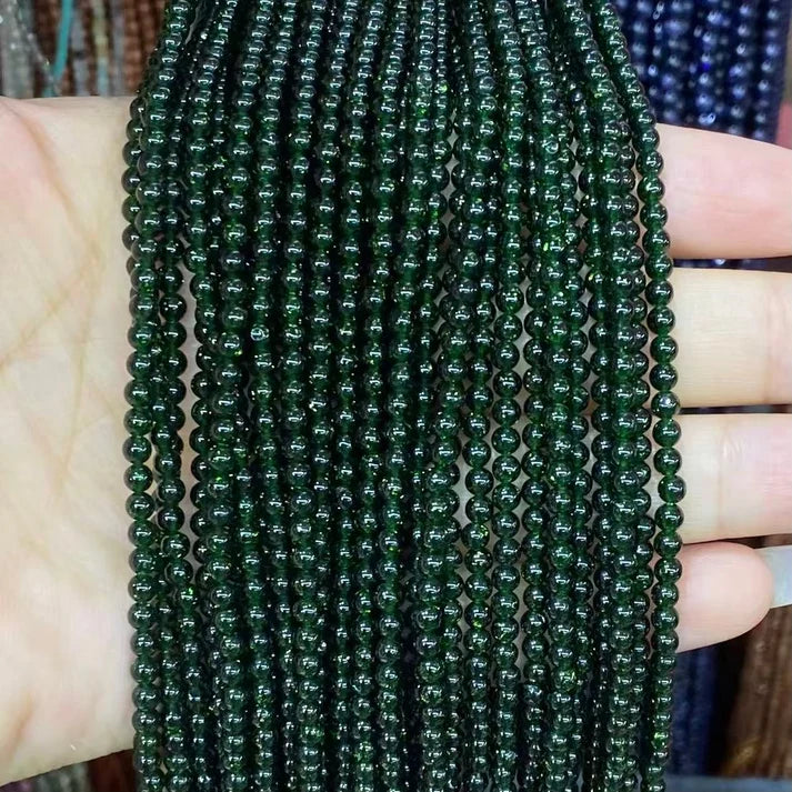 Green Sands Stone Tiny Smooth Round Beads 2mm 3mm 4mm