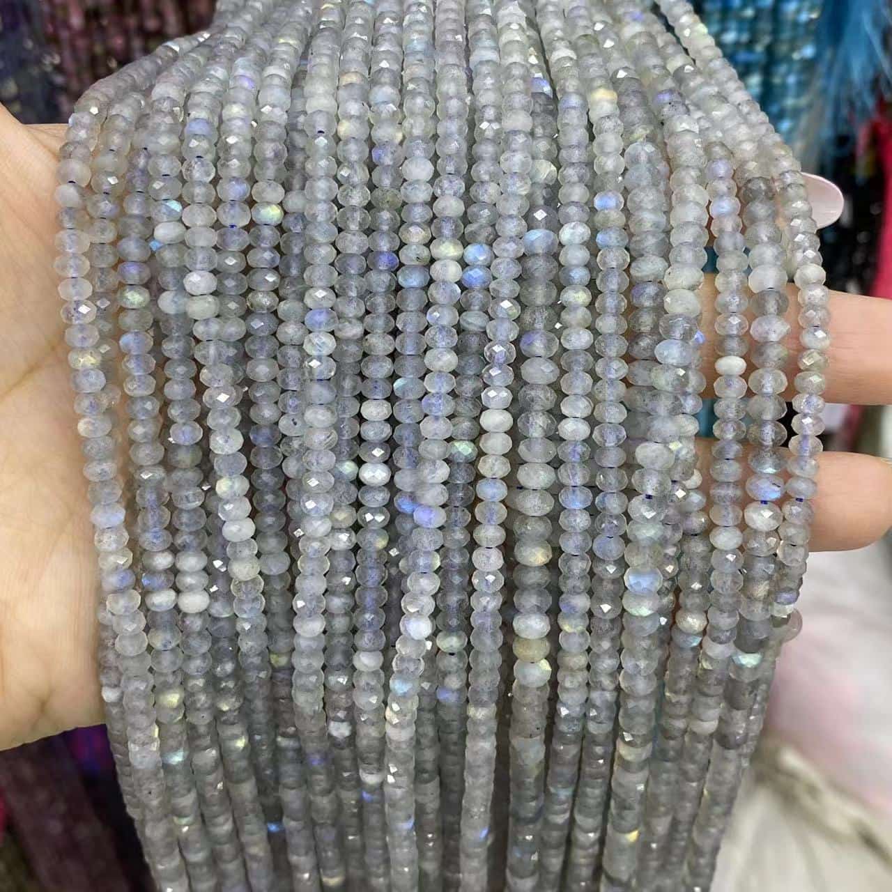 Faceted Rondelle Beads 2x3mm 3x4mm Gemstone/Quartz/Jasper/Agate