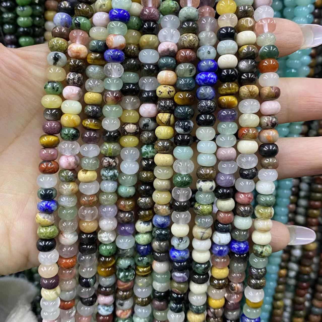 Round Rondelle Beads 2x4mm 4x6mm 5x8mm Quartz/Jasper/Agate