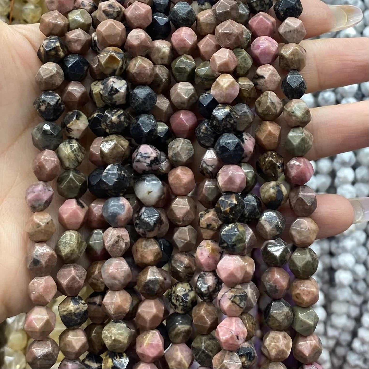 Diamond Faceted Beads 6mm/8mm/10mm Quartz/Jasper/Agate/Crystal