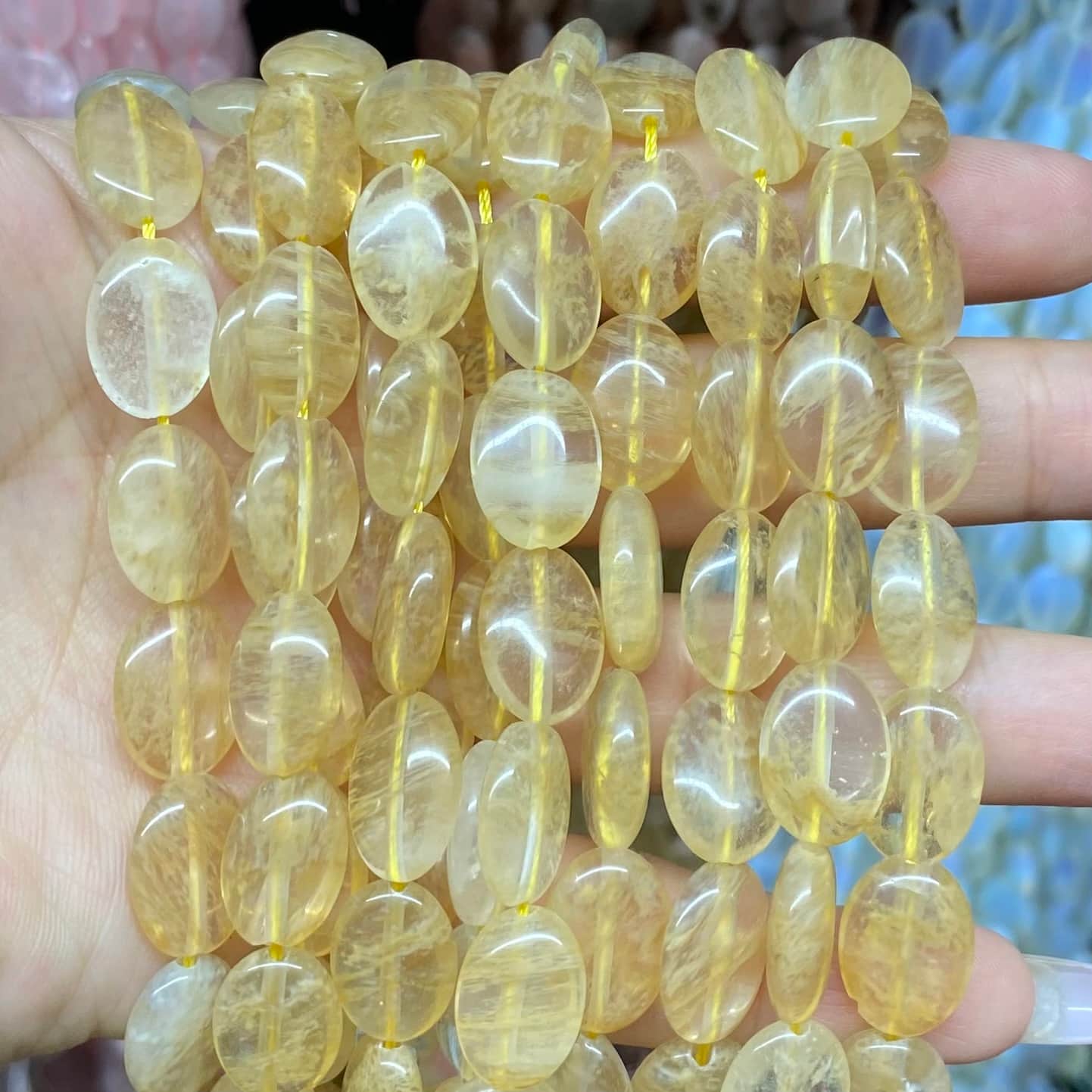 Smooth Flat Oval Beads 10x14mm Quartz/Jasper/Agate/Crystal