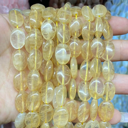 Smooth Flat Oval Beads 10x14mm Quartz/Jasper/Agate/Crystal