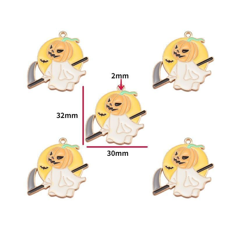 5PCS Halloween Style Theme Jewelry Making Findings Charm #1