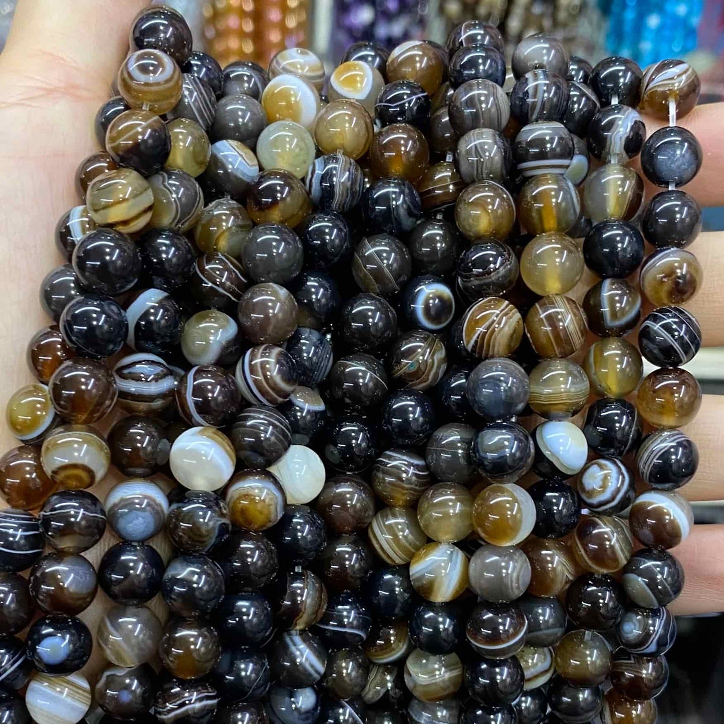#1 Round Aagte Beads 6mm/8mm/10mm/12mm