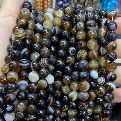 #1 Round Aagte Beads 6mm/8mm/10mm/12mm