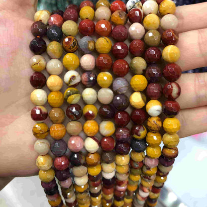 Round Faceted Beads Crystal/Quartz/Jasper/Agate 6mm 8mm 10mm