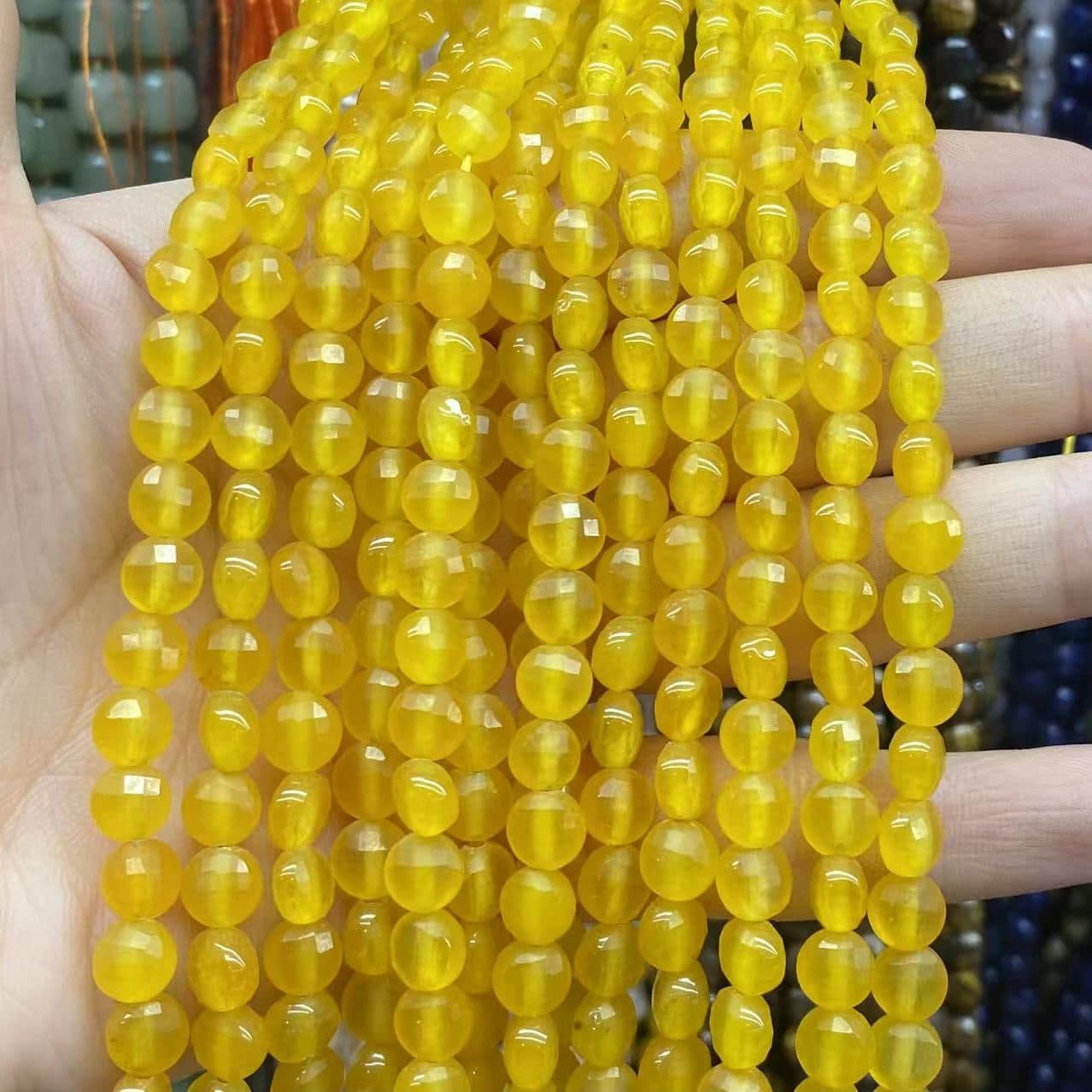 Faceted Cion Beads 6x6mm Quartz/Jasper/Agate/Crystal