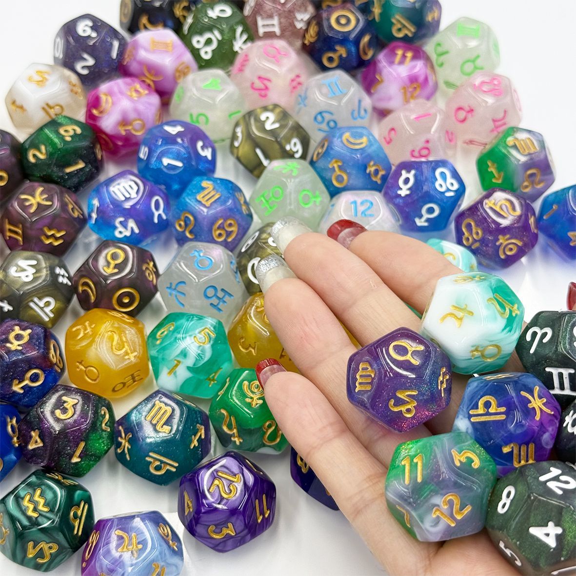 Healing Crystal Horoscope Dice Set of 3 Pcs