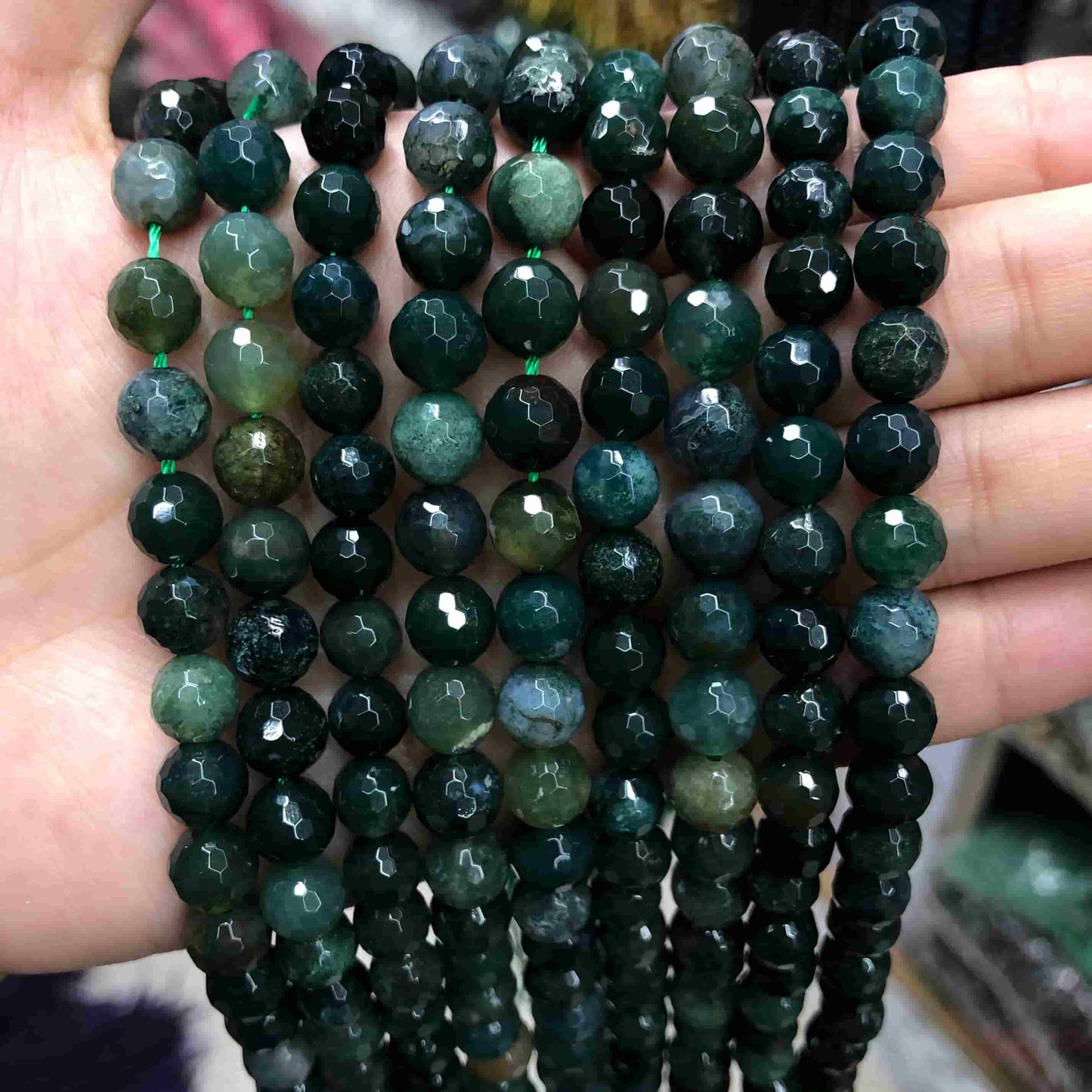 Round Faceted Beads Crystal/Quartz/Jasper/Agate 6mm 8mm 10mm