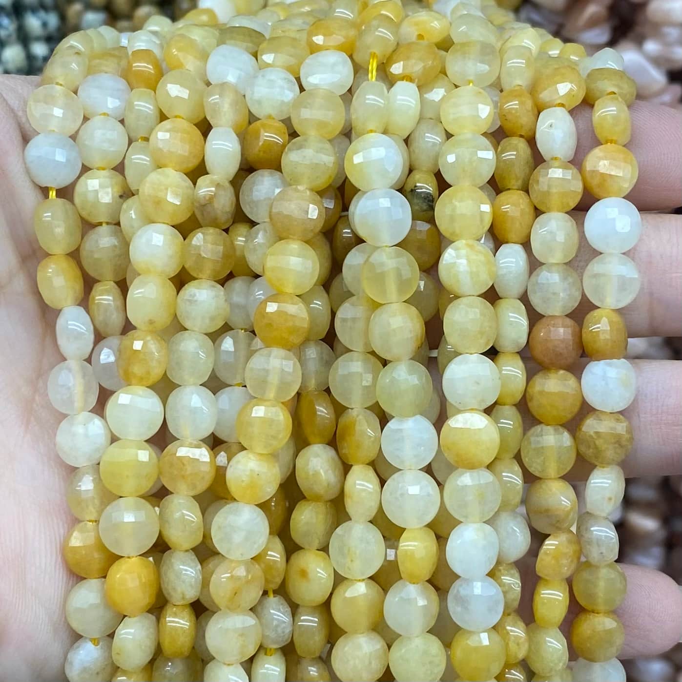 Faceted Cion Beads 6x6mm Quartz/Jasper/Agate/Crystal