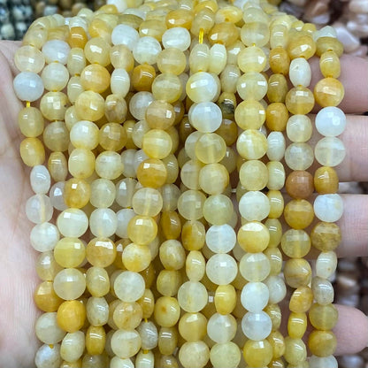 Faceted Cion Beads 6x6mm Quartz/Jasper/Agate/Crystal