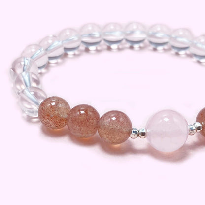 Strawberry Quartz Crystal Bracelet for Love and Relationship