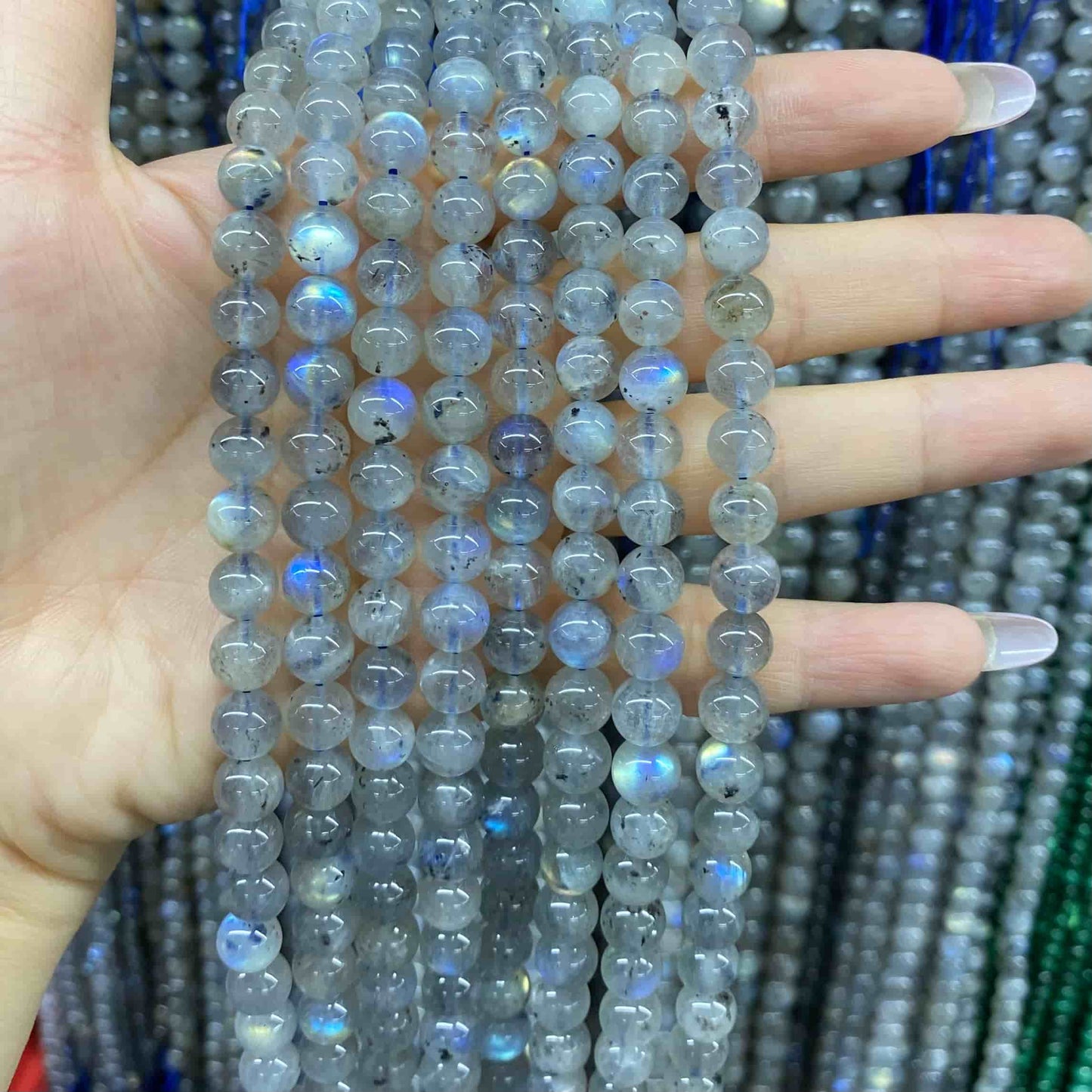 High-Quality Gemstone & Crystal Round Smooth Beads 4mm 6mm 8mm 10mm