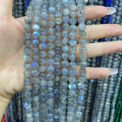High-Quality Gemstone & Crystal Round Smooth Beads 4mm 6mm 8mm 10mm