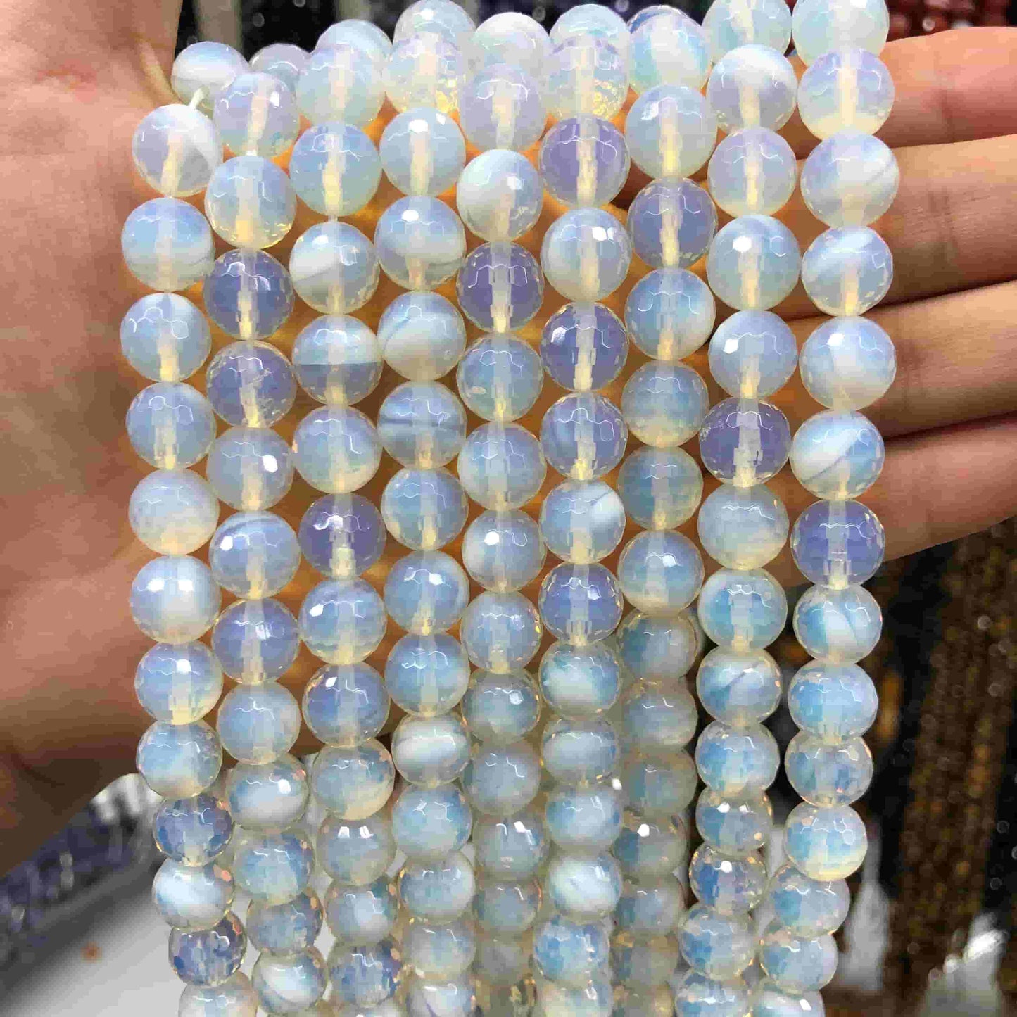 Round Faceted Beads Crystal/Quartz/Jasper/Agate 6mm 8mm 10mm