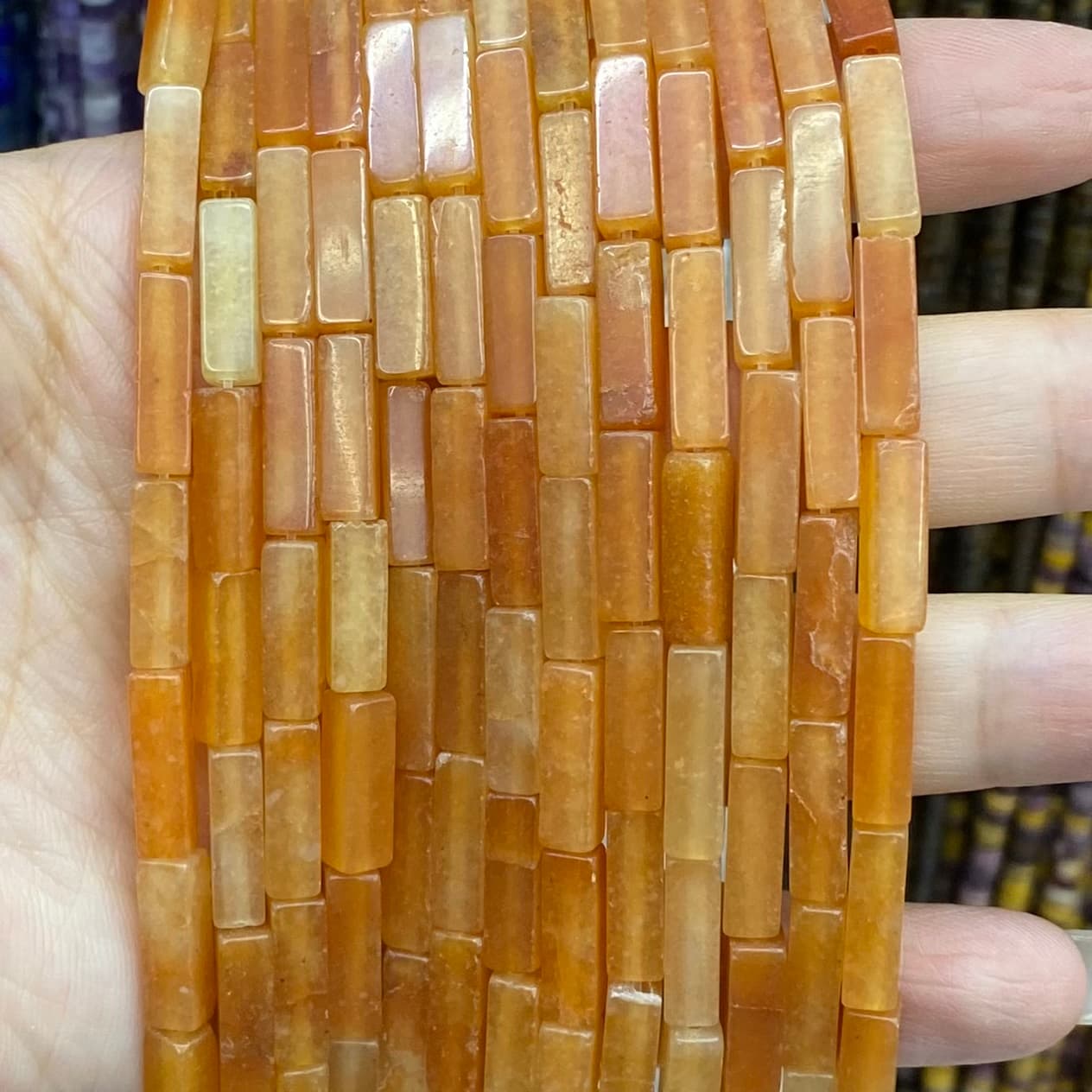 Square Tube Beads 4x13mm Quartz/Jasper/Agate/Crystal