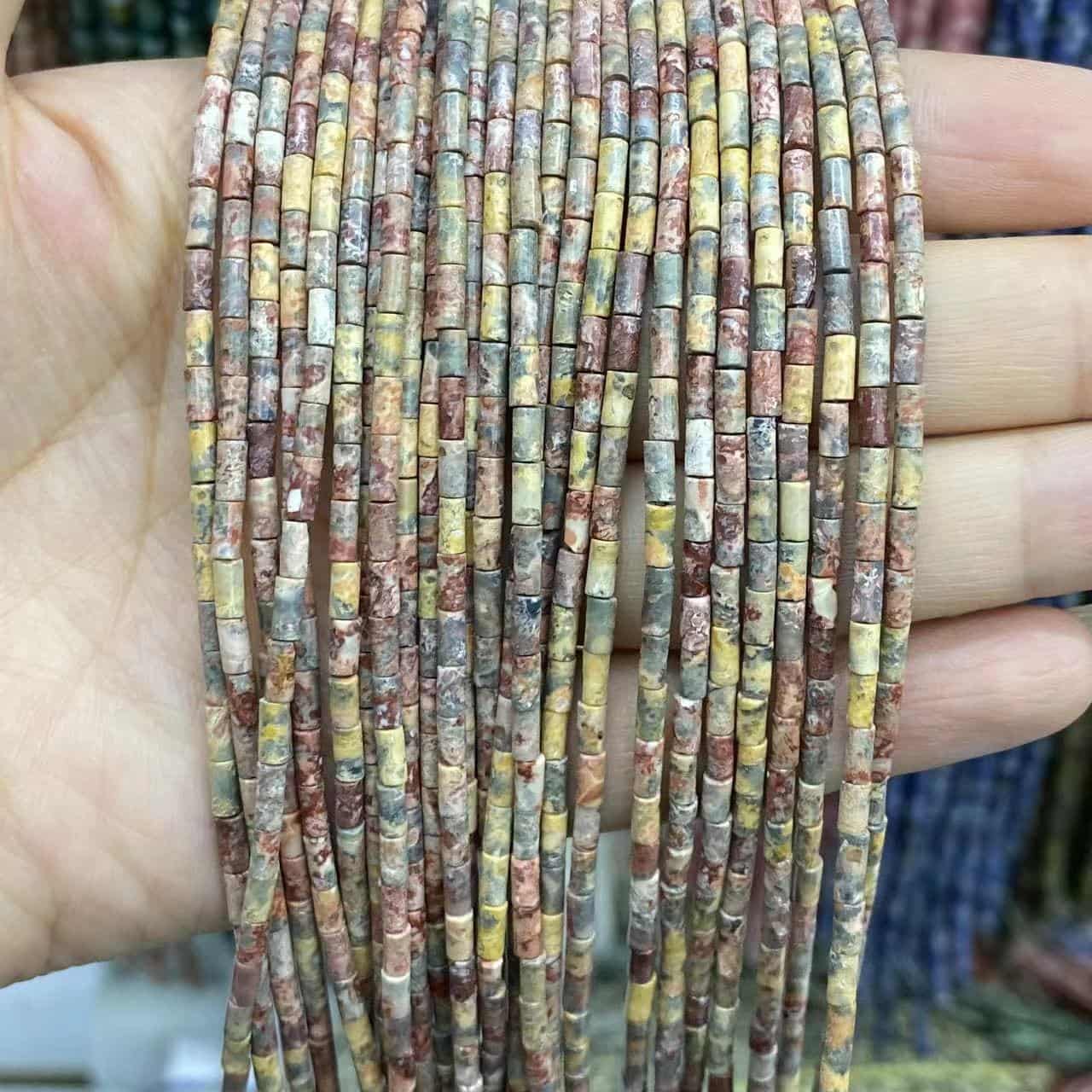 Cylindrical Tube Beads 2x4mm Quartz/Jasper/Agate/Crystal