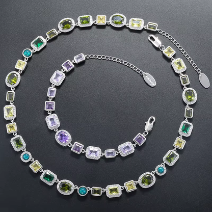 Stunning Jade Diamond Jewelry Set with Necklace, Earrings, Ring and Luxury Gift Box