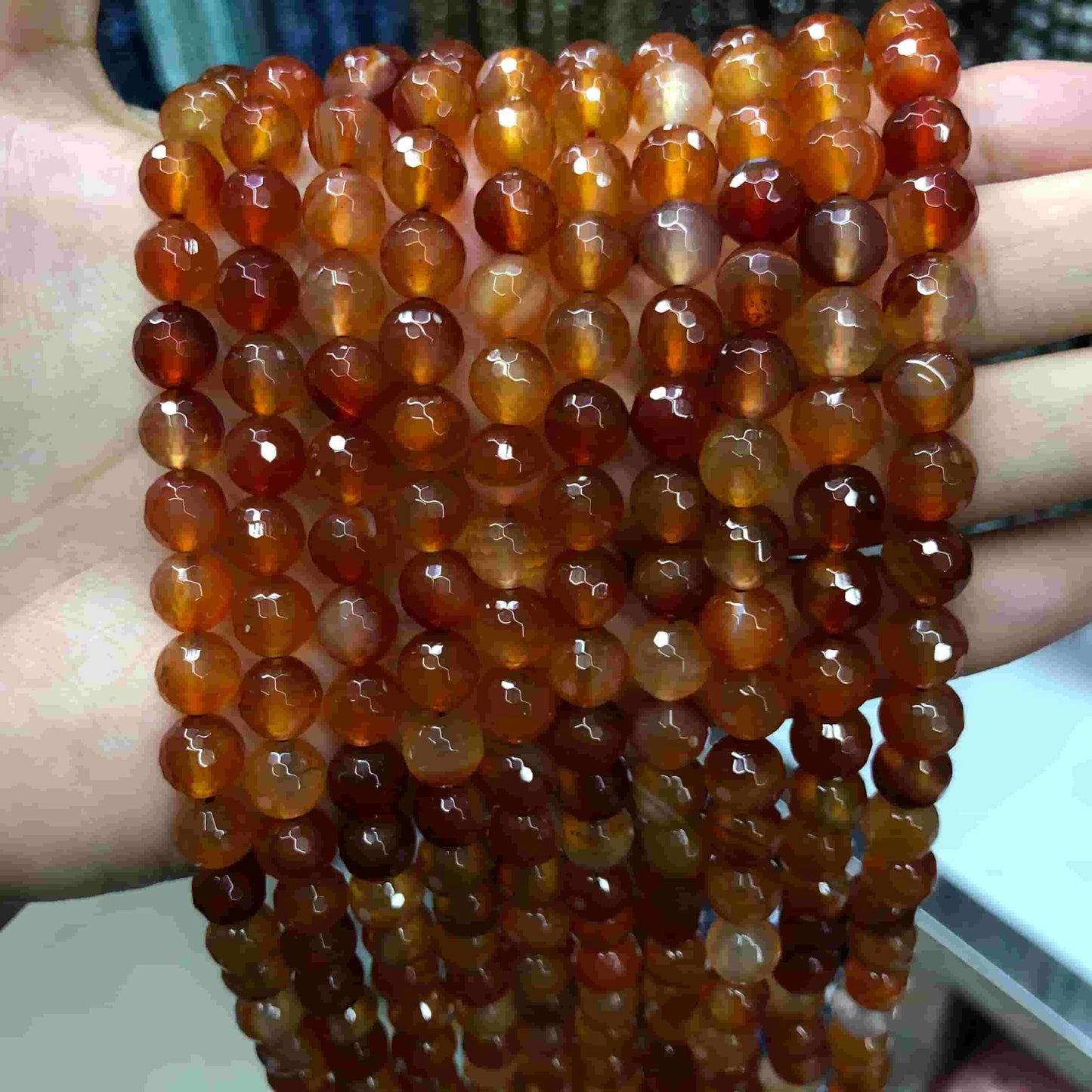 Round Faceted Beads Crystal/Quartz/Jasper/Agate 6mm 8mm 10mm