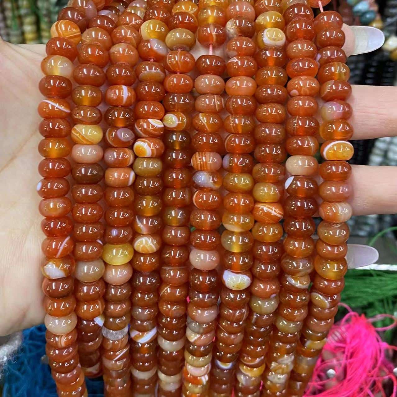 Round Rondelle Beads 2x4mm 4x6mm 5x8mm Quartz/Jasper/Agate