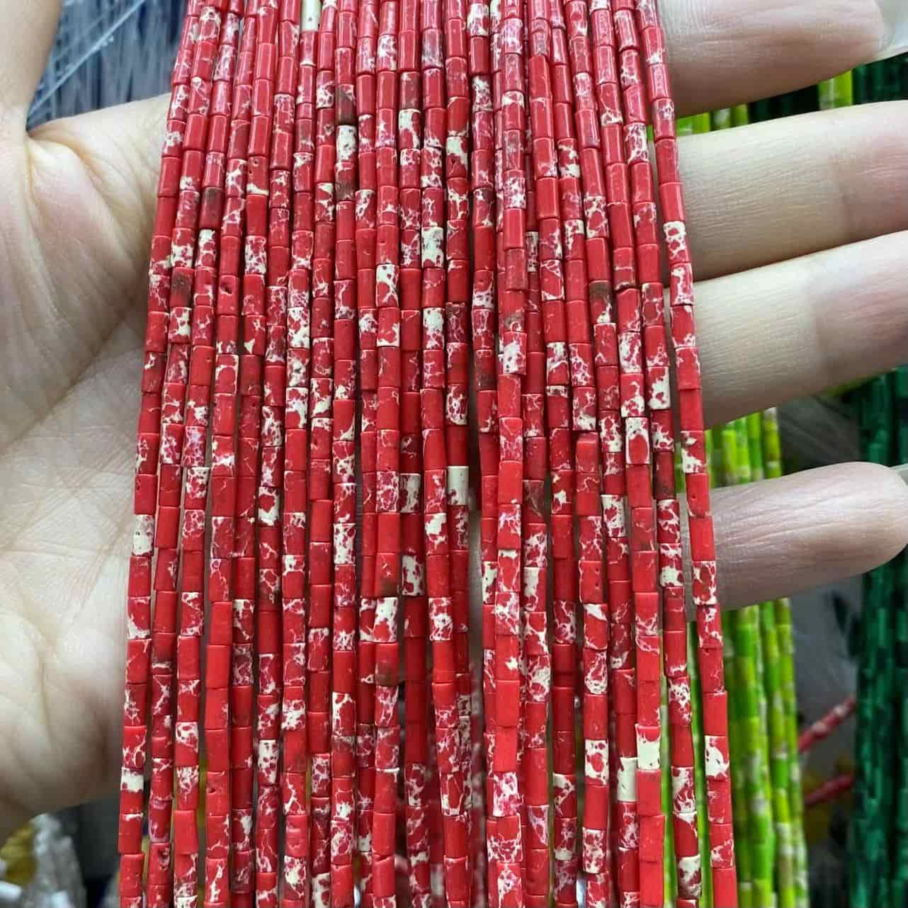 Cylindrical Tube Beads 2x4mm Quartz/Jasper/Agate/Crystal