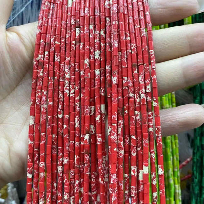 Cylindrical Tube Beads 2x4mm Quartz/Jasper/Agate/Crystal