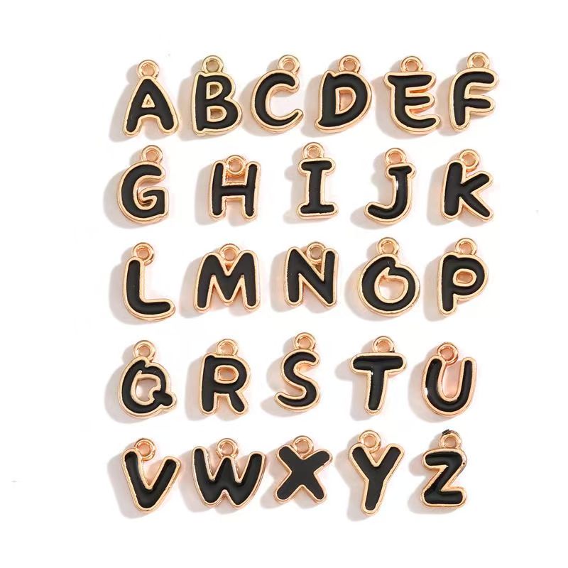 Colorful Alphabet Set Jewelry Making Findings Charm 8x12mm