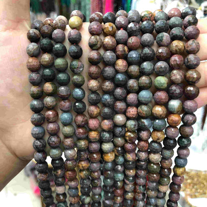 Round Faceted Beads Crystal/Quartz/Jasper/Agate 6mm 8mm 10mm