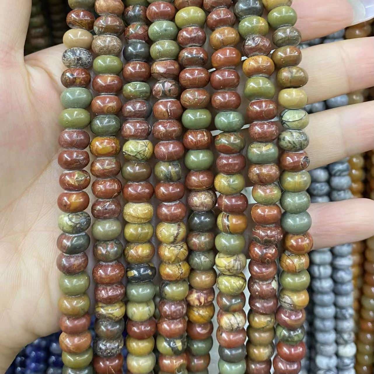 Round Rondelle Beads 2x4mm 4x6mm 5x8mm Quartz/Jasper/Agate