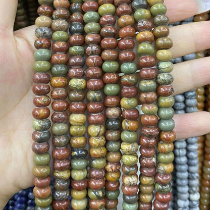Round Rondelle Beads 2x4mm 4x6mm 5x8mm Quartz/Jasper/Agate