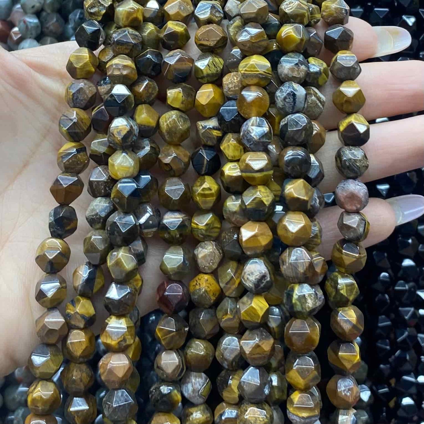 Diamond Faceted Beads 6mm/8mm/10mm Quartz/Jasper/Agate/Crystal