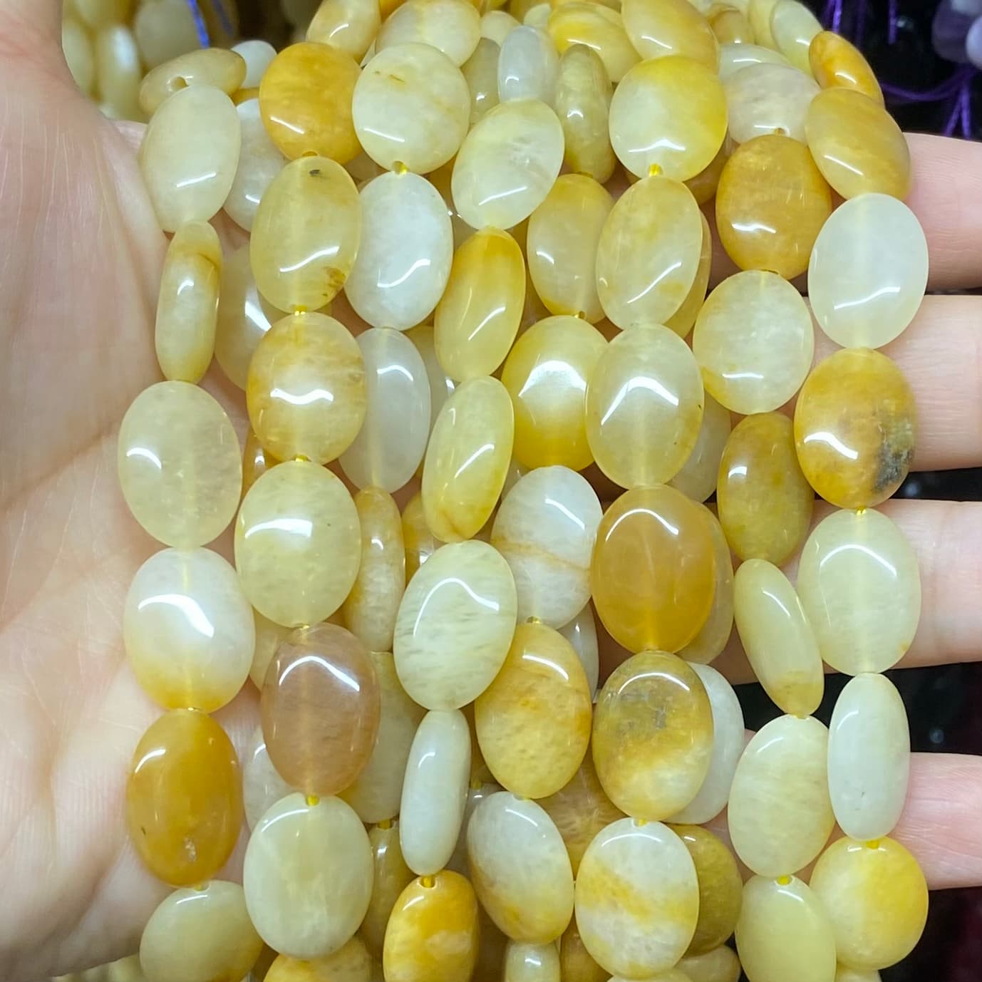 Smooth Flat Oval Beads 10x14mm Quartz/Jasper/Agate/Crystal