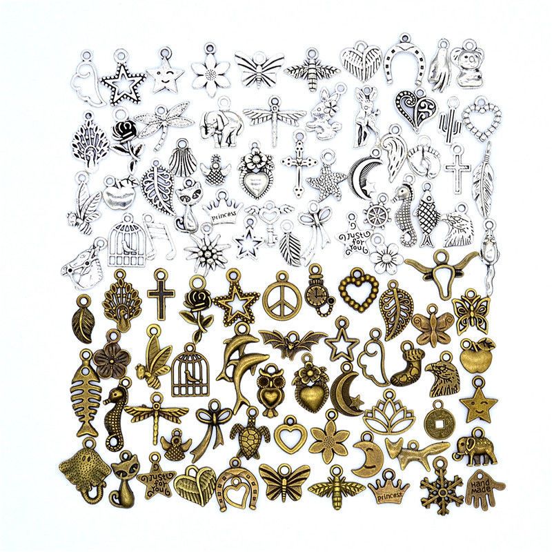 100PCS Assorted Prewter Charms for Jewelry Making