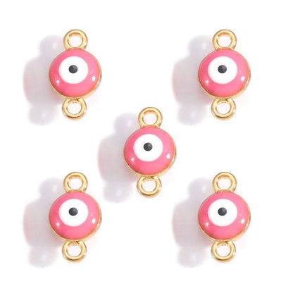 5PCS Multi Color Evil Eyes Connector 7x12mm