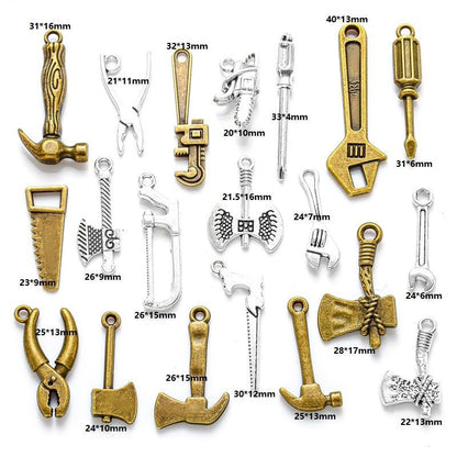 20 PCS Working Tool Style Jewelry Making Findings Charm