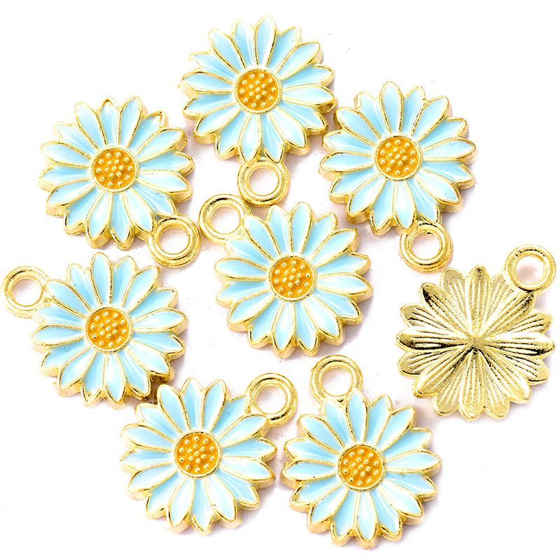 10PCS Colorful Flower Jewelry Making Findings Charm 14x14mm
