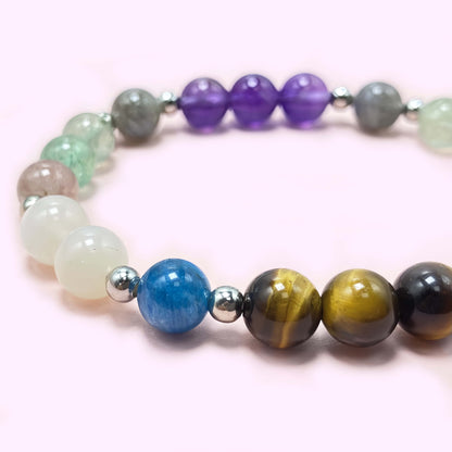 Natural Colorful Crystal Seven Chakra Crystal Bracelet