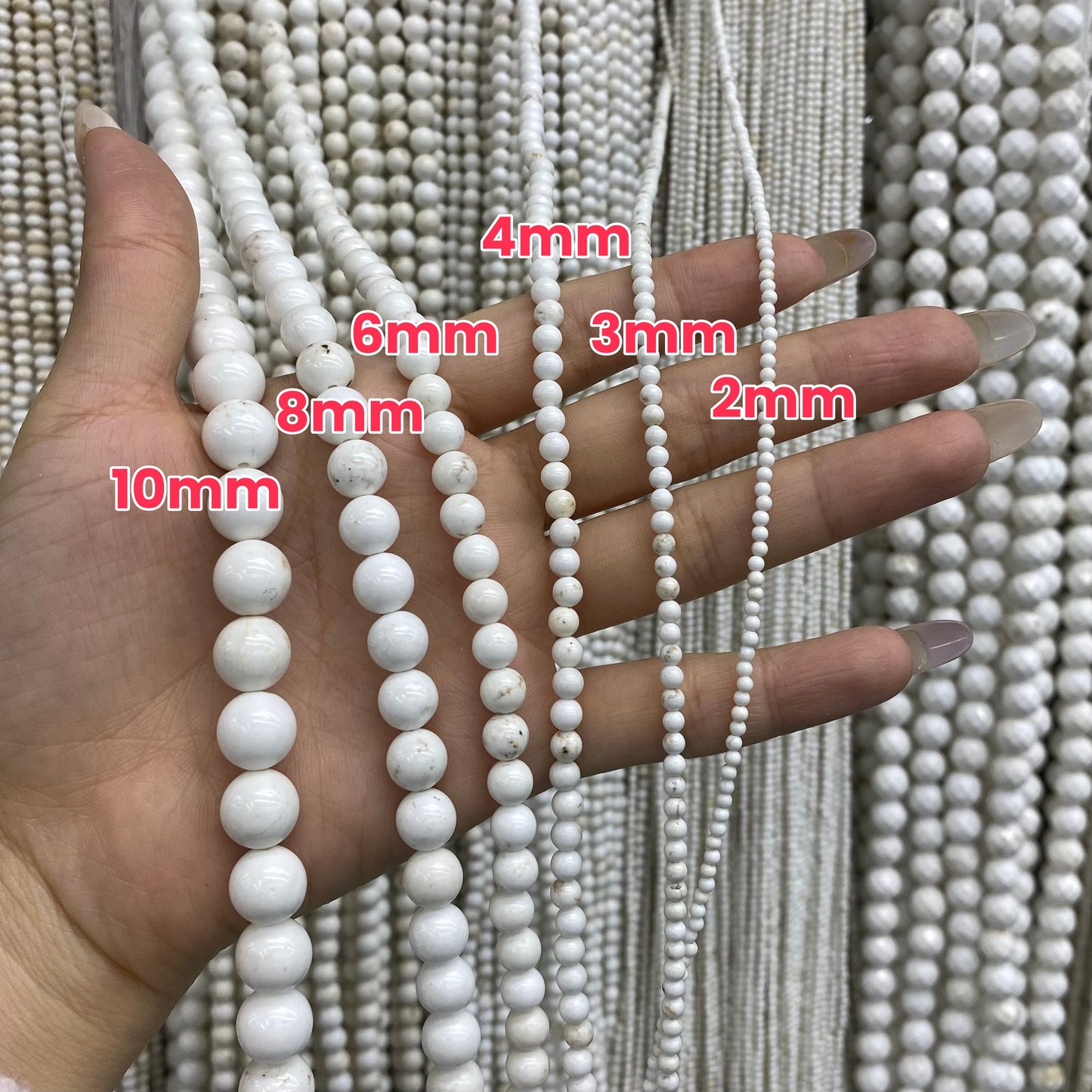 Round White Turquoise Beads